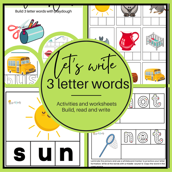 Let's Write 3 Letter Words-Activities and Worksheets WriteAbility