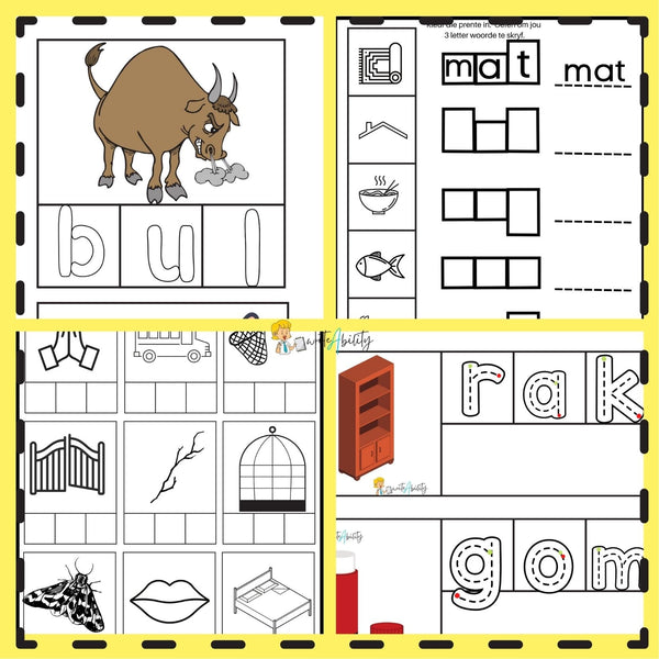 Kom Ons Skryf: 3 Letter Woorde. WriteAbility