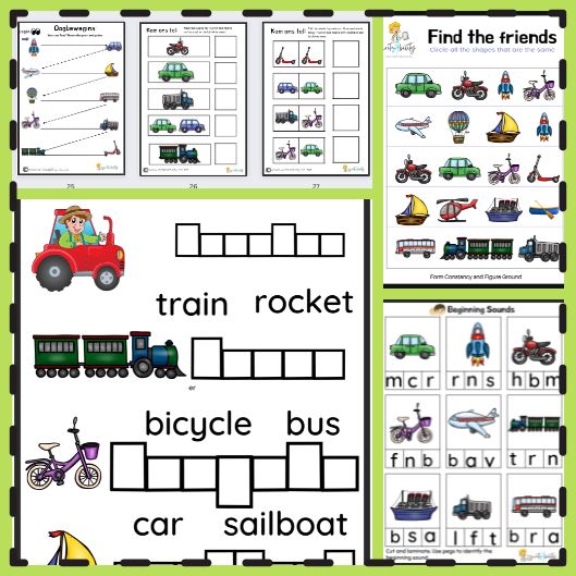 Transportation: Perceptual Activities, Games and Worksheets WriteAbility