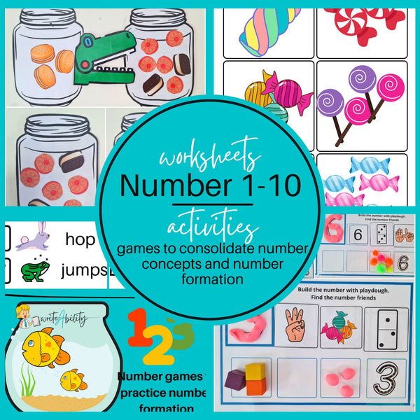Number Games: Fun Activities to develop number concepts (Number 1 to 10) Activities WriteAbility