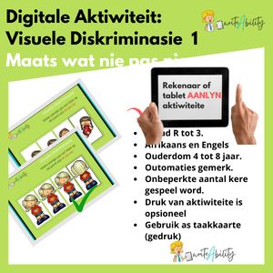 Visuele Persepsie: Visuele Diskriminasie 1 (Digitale Aktiwiteit) WriteAbility