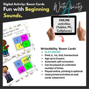 Fun with Beginning Sounds: Digital (online) activity. WriteAbility