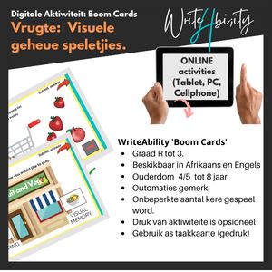Visuele Geheue: Digitale aktiwiteite en speletjies. WriteAbility