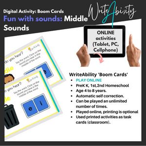 Fun with Middle Sounds: Digital (online) activity. WriteAbility