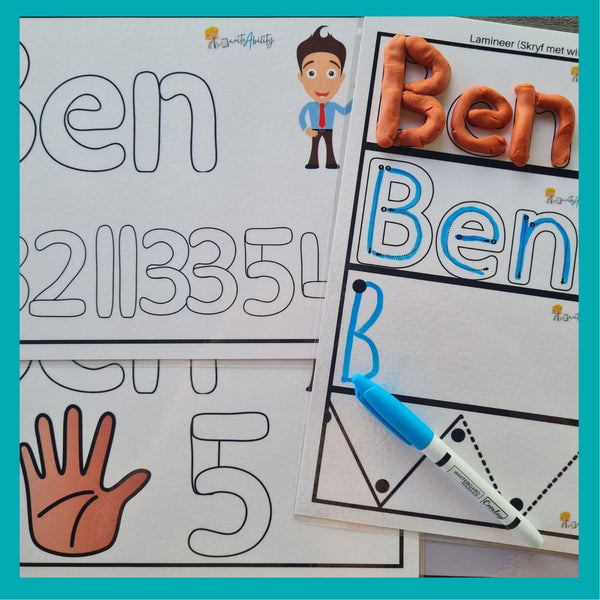 I can write my name: Build your name with playdough. WriteAbility