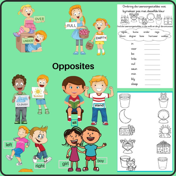 Opposites: Activities, posters and perceptual worksheets WriteAbility
