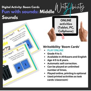 Fun with Middle Sounds: Digital (online) activity. WriteAbility