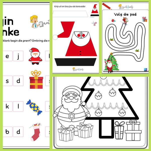 Kersfees: Persepsuele en Fynmotoriese werkboek. WriteAbility