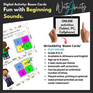 Fun with Beginning Sounds: Digital (online) activity. WriteAbility