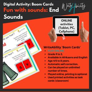 Fun with Sounds: End Sounds Digital (online) activity. WriteAbility