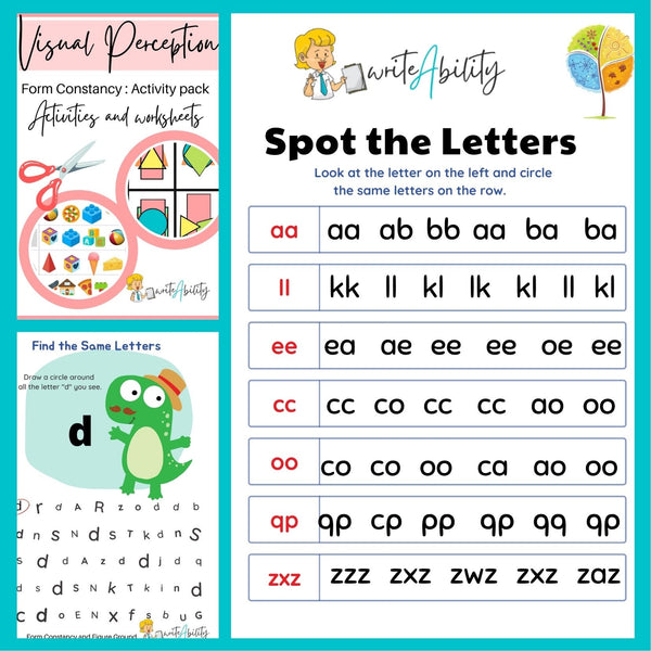 Form Perception: Occupational Therapy Activity program to develop Visual Form Constancy WriteAbility