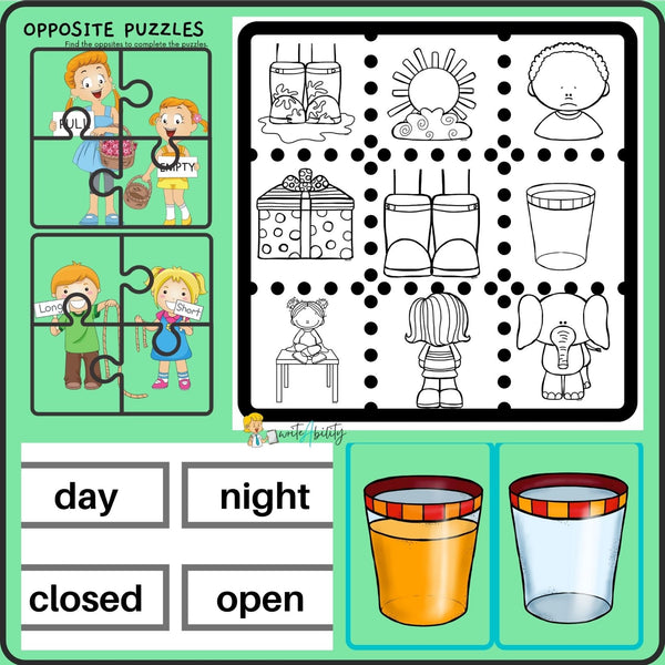 Opposites: Activities, posters and perceptual worksheets WriteAbility