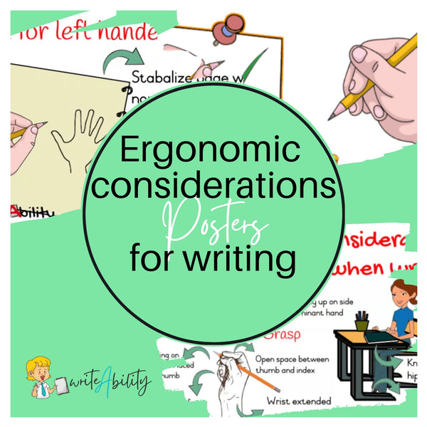 Ergonomic Considerations for Handwriting: Posters Combo Classroom decorations and Posters WriteAbility