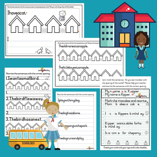 Spacing of Written Work : Complete Bundle Worksheet and Video Combo WriteAbility