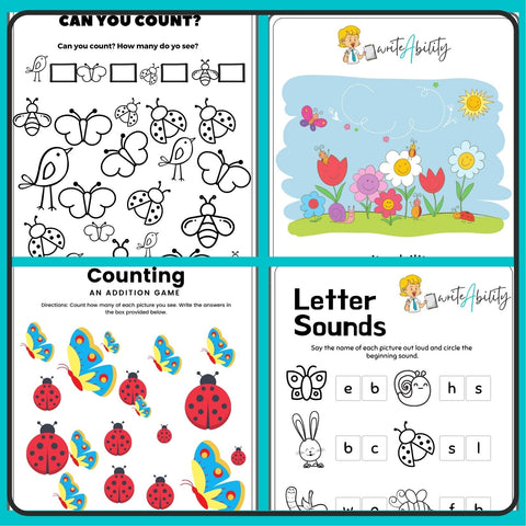 Spring: Perceptual and fine motor activities and worksheets. WriteAbility 