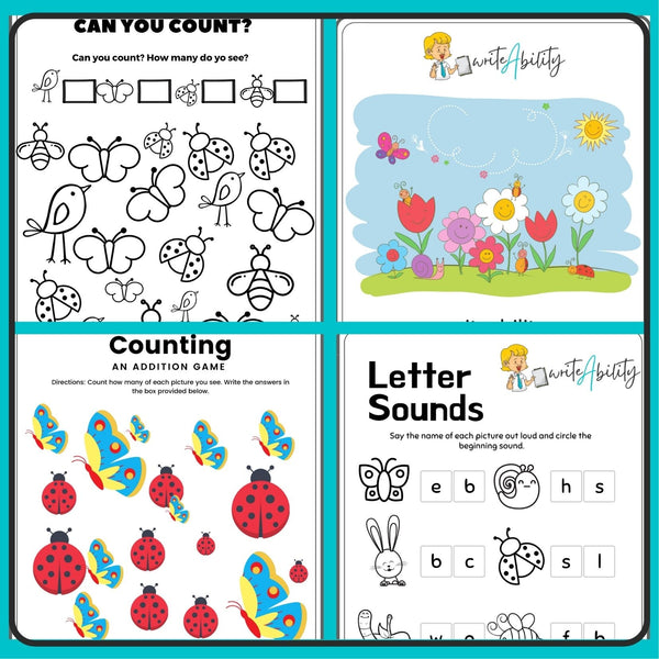 Spring: Perceptual and fine motor activities and worksheets. WriteAbility 
