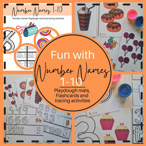 Fun with Number Names 1-10 : Flashcards, Playdough and Tracing Activities. WriteAbility 