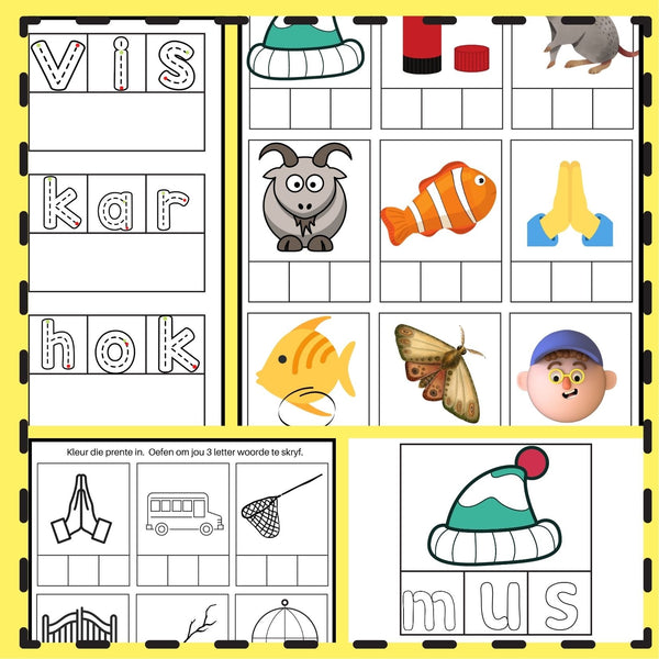 Kom Ons Skryf: 3 Letter Woorde. WriteAbility 