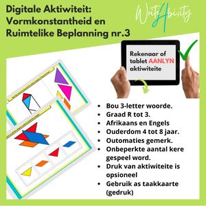 Visuele Persepsie: Vormkonstandheid en Ruimtelike Beplanning Nr. 3 (Digitale Aktiwiteit). WriteAbility 