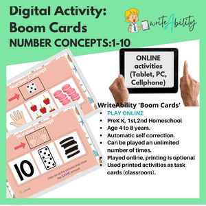 Fun with Numbers: Number Concepts 1-10 (DIGITAL) WriteAbility 