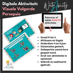 Visuele Persepsie: Visuele Volgorde (Digitale Aktiwiteit). WriteAbility 