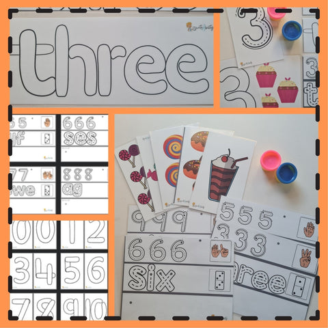 Fun with Number Names 1-10 : Flashcards, Playdough and Tracing Activities. WriteAbility 