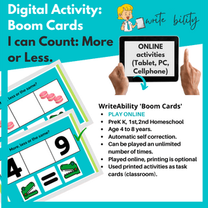 Number Concepts: More or Less (Digital Activity) WriteAbility 