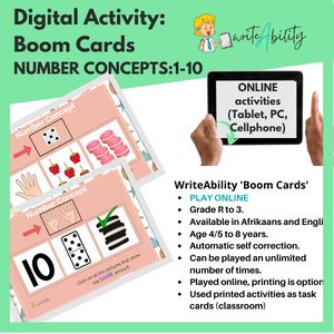 Fun with Numbers: Number Concepts 1-10 (DIGITAL) WriteAbility 