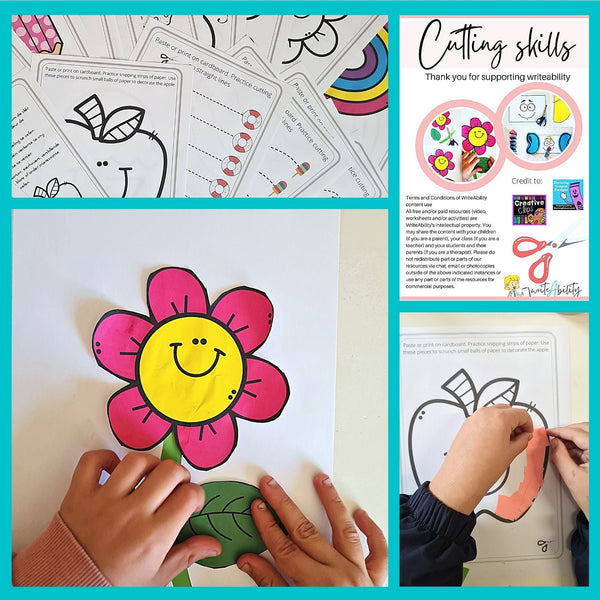 Cutting Skills: Fine Motor Activity Pack (Vol. 2) WriteAbility 
