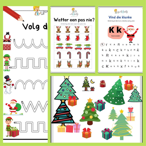 Kersfees: Persepsuele en Fynmotoriese werkboek. WriteAbility 