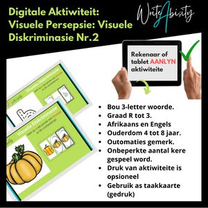 Visuele Persepsie: Visuele Diskriminasie 2 (Digitale Aktiwiteit) WriteAbility 