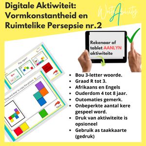 Visuele Persepsie: Ruimtelike Persepsie en Beplanning Nr. 2 (Digitale Aktiwiteit). WriteAbility 