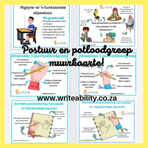 Riglyne vir Handskrif: Muurkaarte (Potloodgreep, Postuur en Posisionering) WriteAbility 