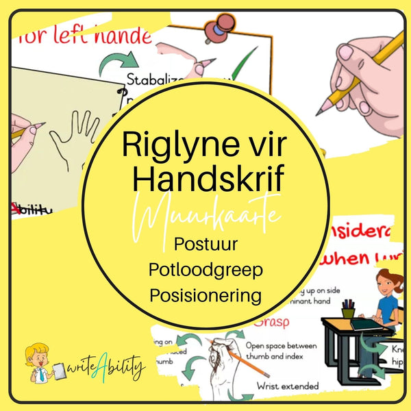Riglyne vir Handskrif: Muurkaarte (Potloodgreep, Postuur en Posisionering) WriteAbility 