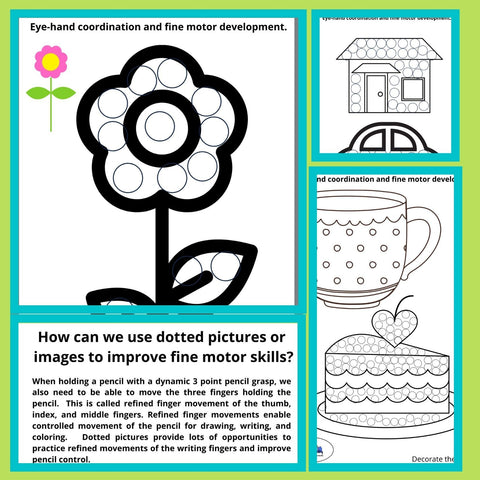 Dotted Pictures: Fine Motor Activities To Improve Pencil Control WriteAbility 