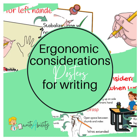 Ergonomic Considerations for Handwriting: Posters Combo Classroom decorations and Posters WriteAbility 