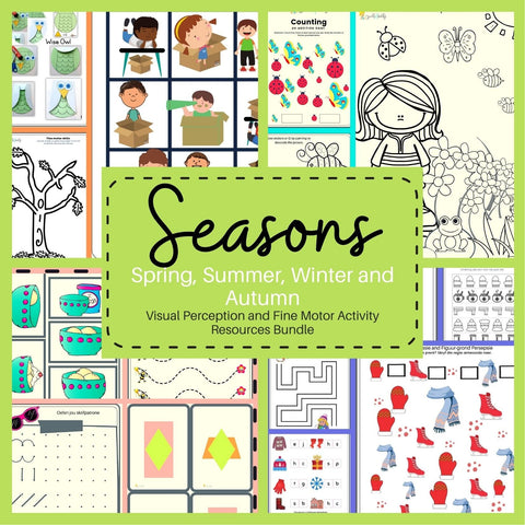 Seasons: Perceptual and Fine Motor Activity Resource Bundle. WriteAbility 