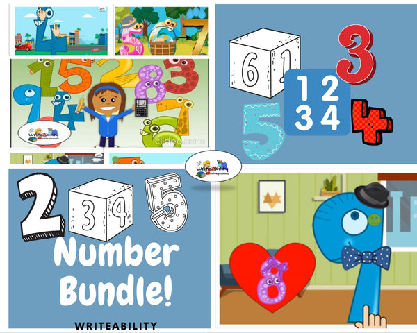 Number Reversals: Activities, worksheets and video bundle. Worksheet and Video Combo WriteAbility 