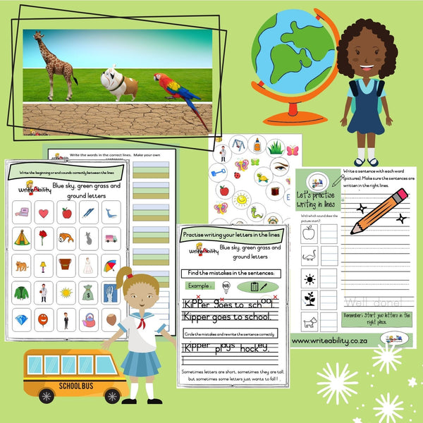 Skryf Van Klanke Op Lyne (Video/PowerPoint en Werksvelle Kombinasie) Afrikaanse Videos en PPT WriteAbility 