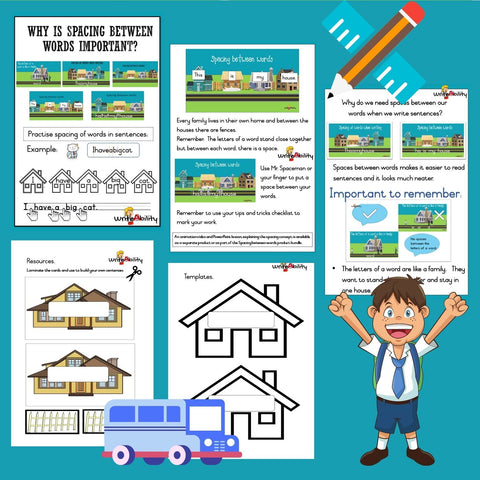 Spacing of Written Work : Complete Bundle Worksheet and Video Combo WriteAbility 